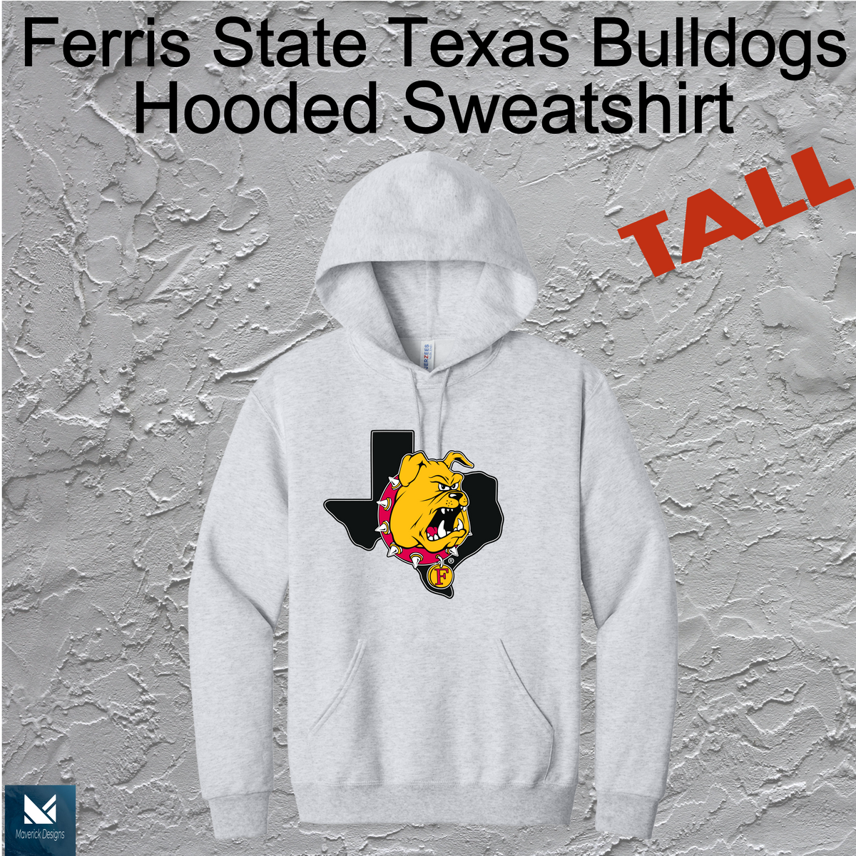 FSU Texas Bulldogs Hooded Large Logo TALL