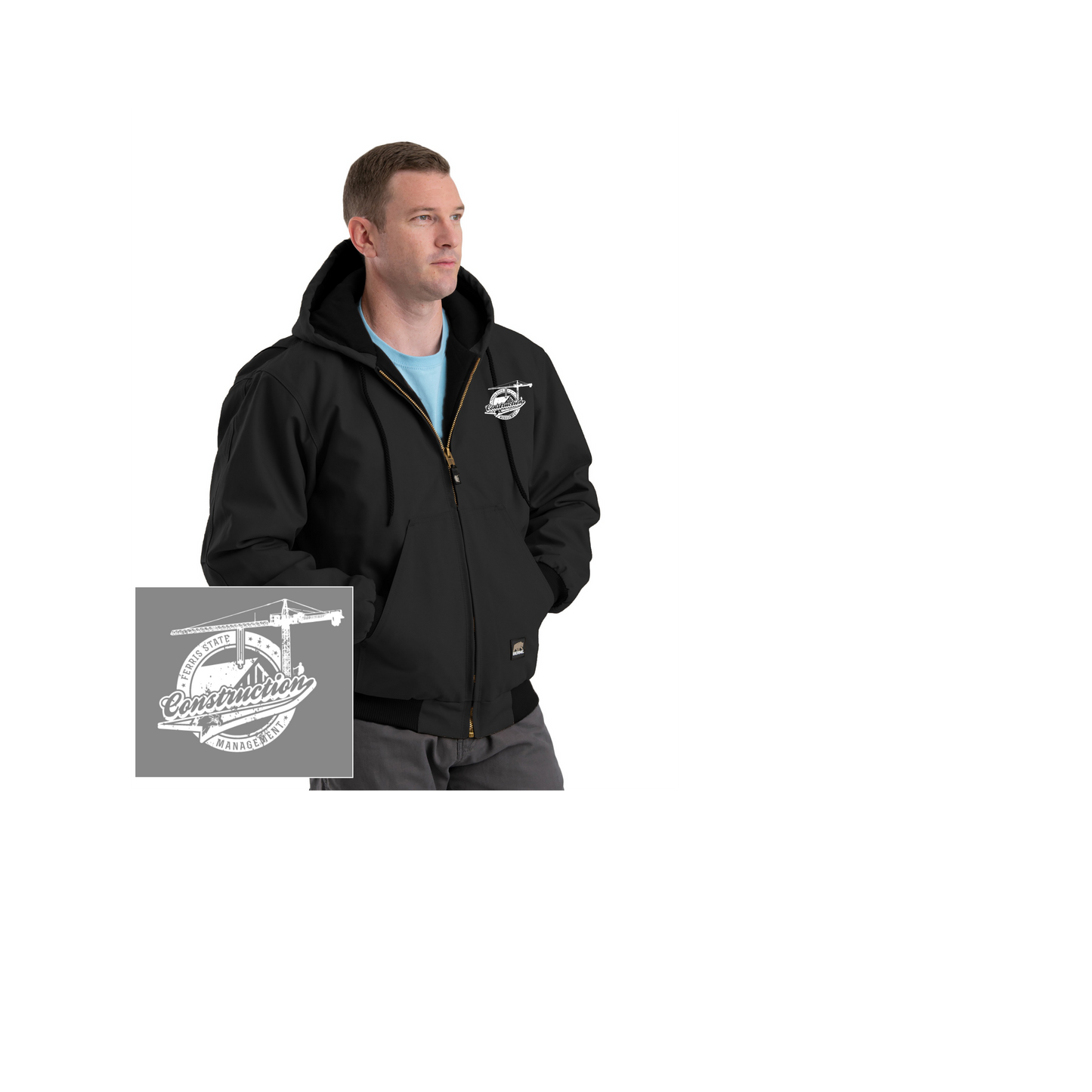 Jacket -Berne Hooded with Embroidered Logo