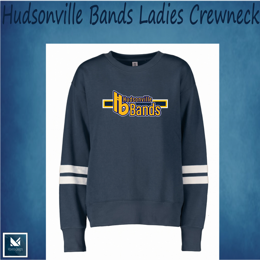 Hudsonville Bands Lines Ladies Crewneck