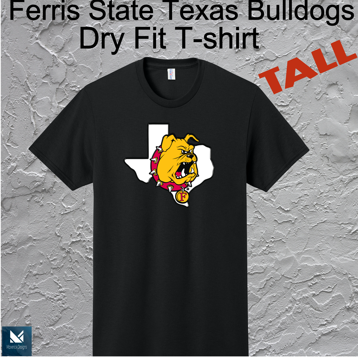 FSU Texas Bulldogs Dry Fit T-shirt Large Logo TALL