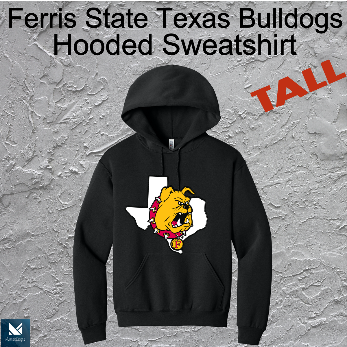 FSU Texas Bulldogs Hooded Large Logo  TALL
