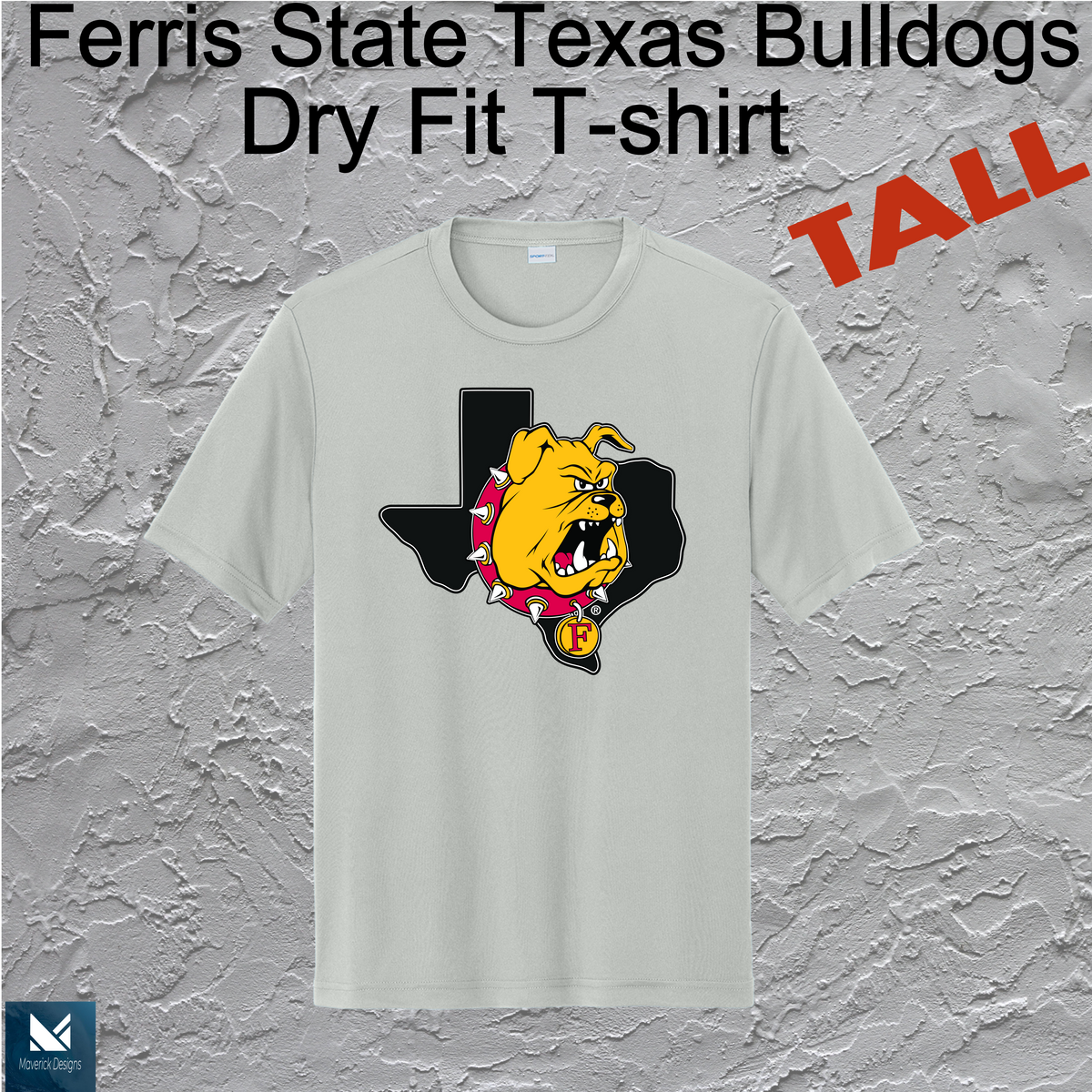FSU Texas Bulldogs Dry Fit T-shirt Large Logo TALL