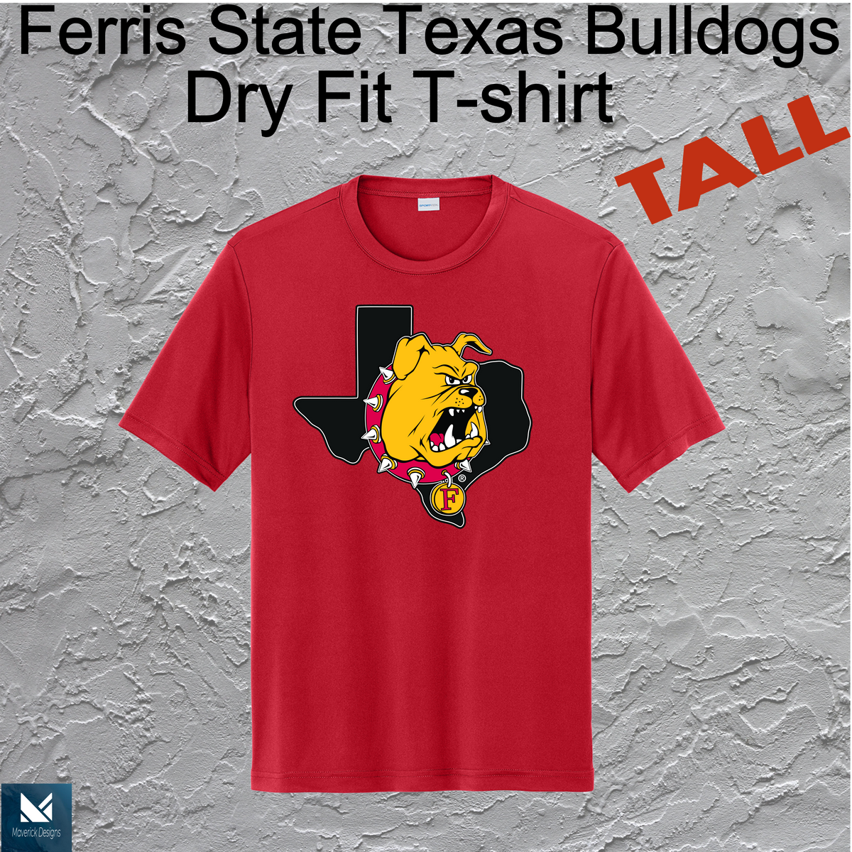 FSU Texas Bulldogs Dry Fit T-shirt Large Logo TALL