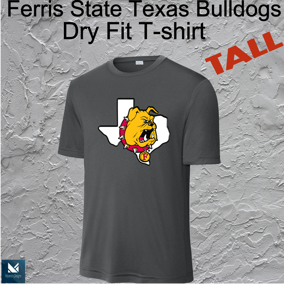 FSU Texas Bulldogs Dry Fit T-shirt Large Logo TALL