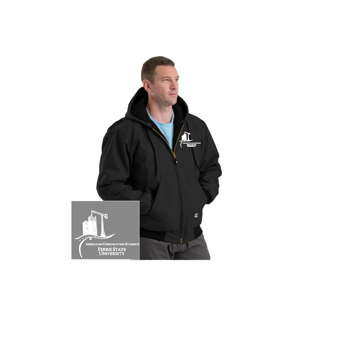 Jacket -Berne Hooded with Embroidered Logo