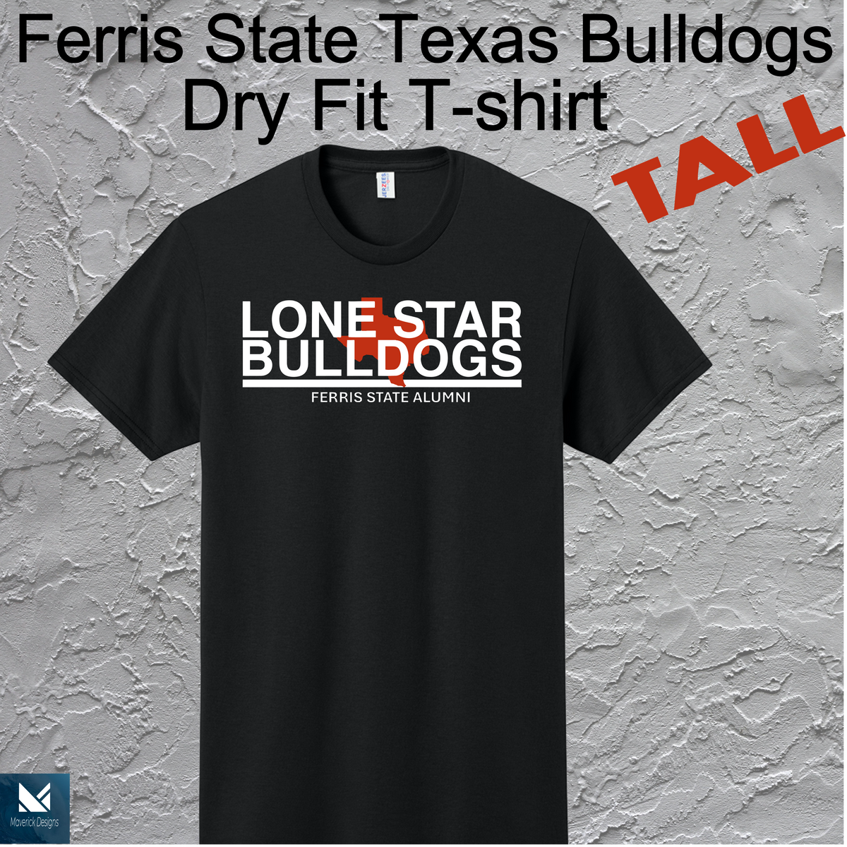 FSU Lonestar Bulldogs Dry Fit T-shirt Large Logo TALL